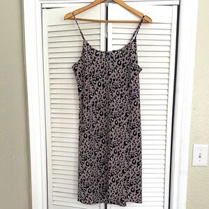 Leopard Print Slip Dress - M